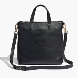 Madewell - women’s The transport Crossbody black  leather small Tote bag